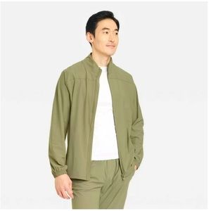 NEW! All In Motion Men’s Lightweight Tricot Jacket- Olive Green/Gray